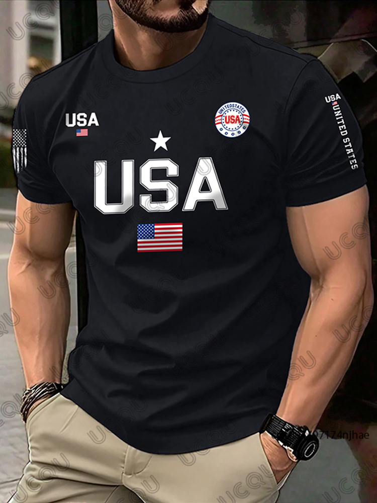 Street Fashion Usa - 2026 새로운 미국 국기 그래픽 남성