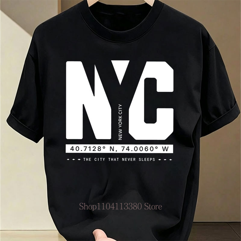 Street Fashion Nyc - Nyc 그래픽 프린트 티셔츠 남성용 여름