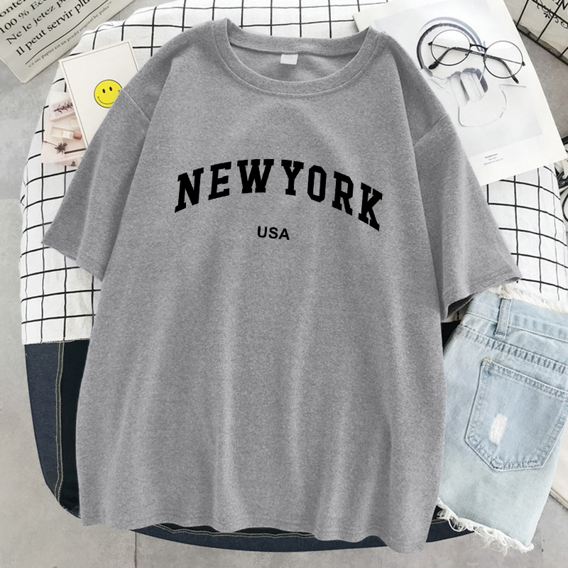 Street Fashion Usa - 뉴욕 미국 도시 편지 그래픽 Tshirt