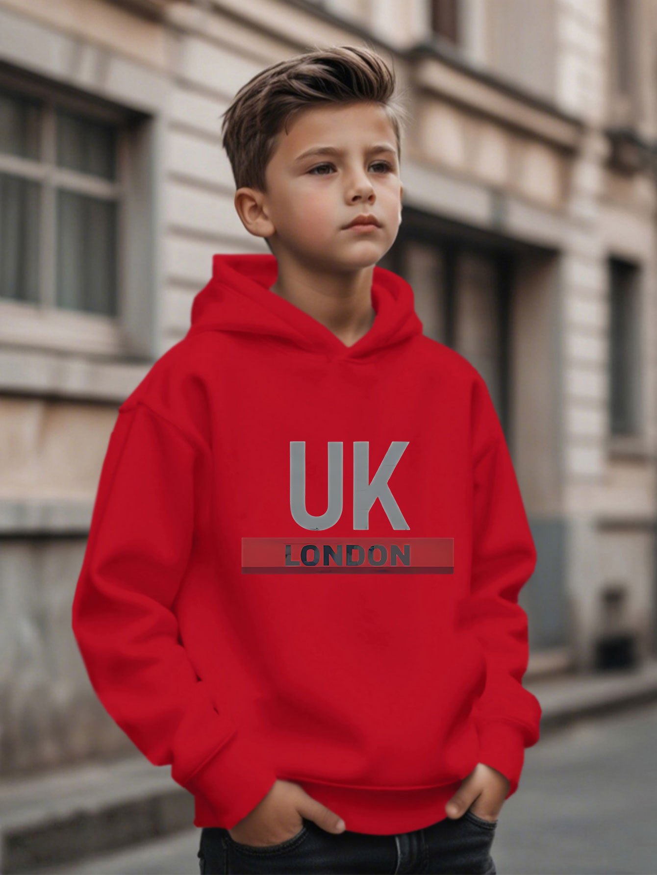 영국 런던 프린트 후드티 남아용 패셔너블 캐주얼 재킷  - Street Fashion Uk 리뷰 및 가격