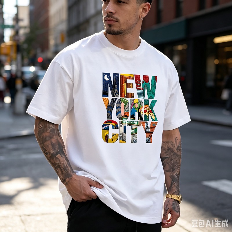 뉴욕시 그래픽 티셔츠 남성용 컬러풀 NYC 스트리트 프 - Street Fashion Nyc 리뷰 및 가격