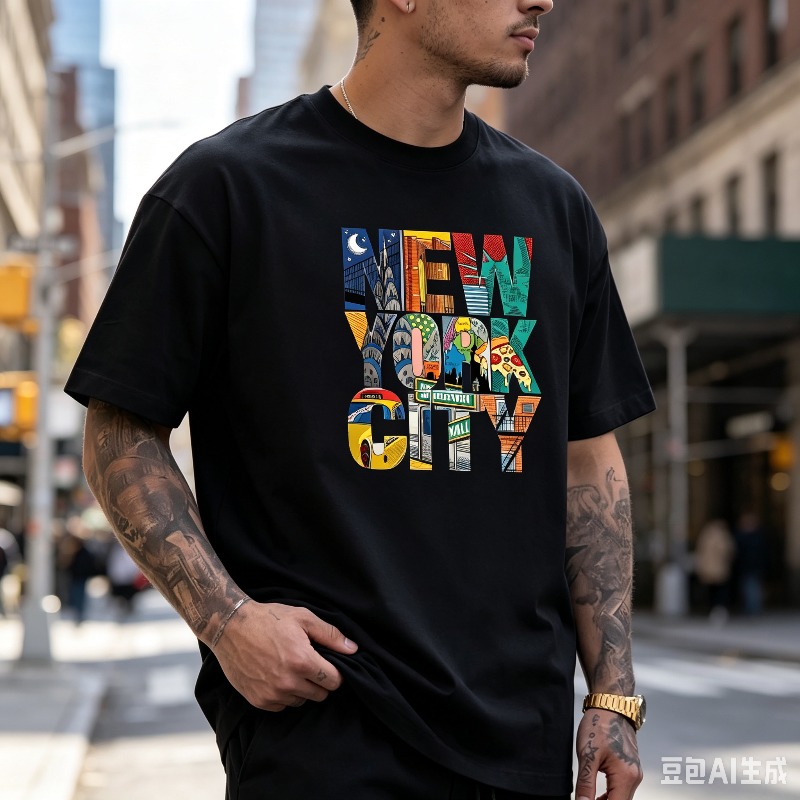 뉴욕시 그래픽 티셔츠 남성용 컬러풀 NYC 스트리트 프 - Street Fashion Nyc 리뷰 및 가격