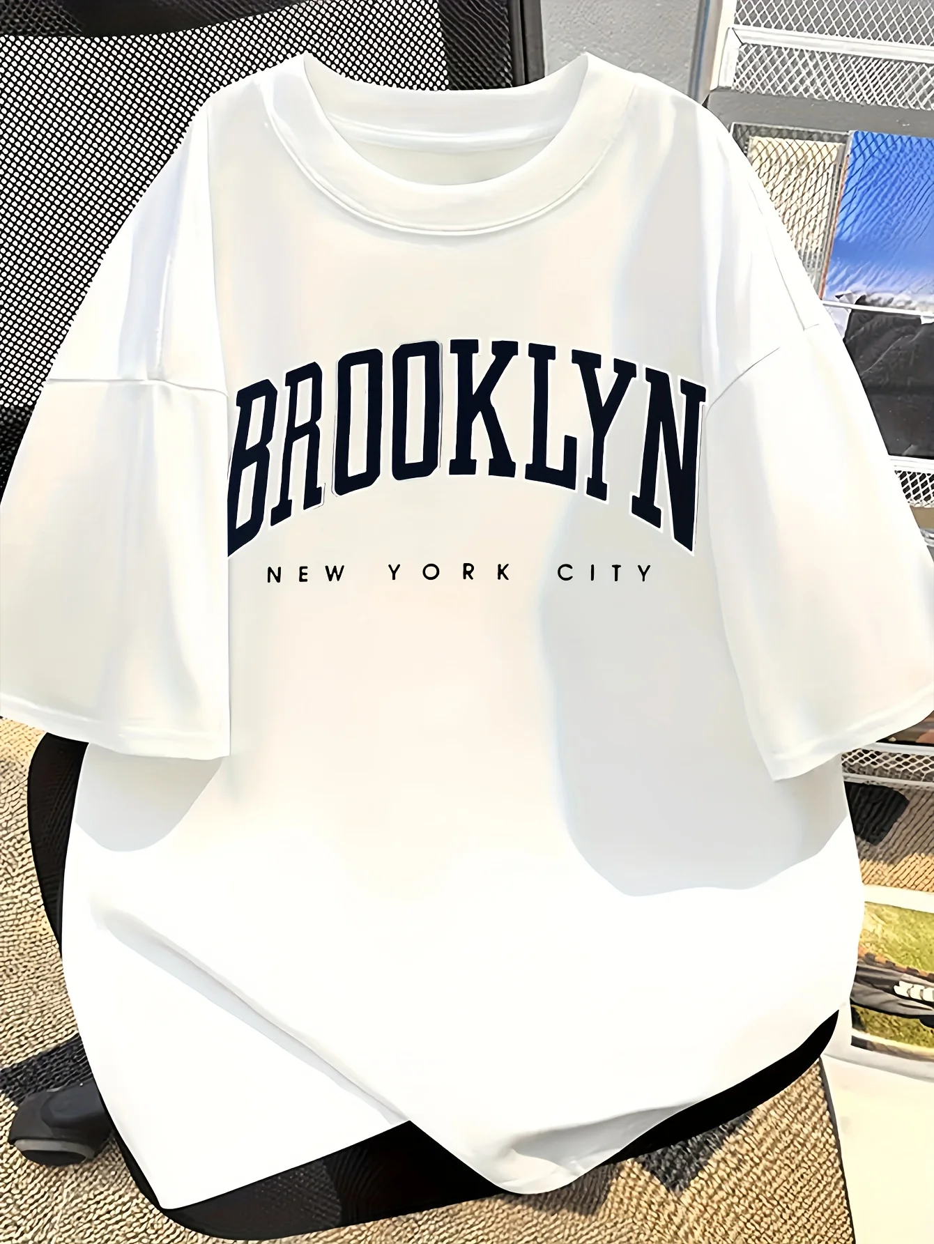 남성용 100% 면 브루클린 NYC 프린트 티셔츠 오버 - Street Fashion Nyc 리뷰 및 가격