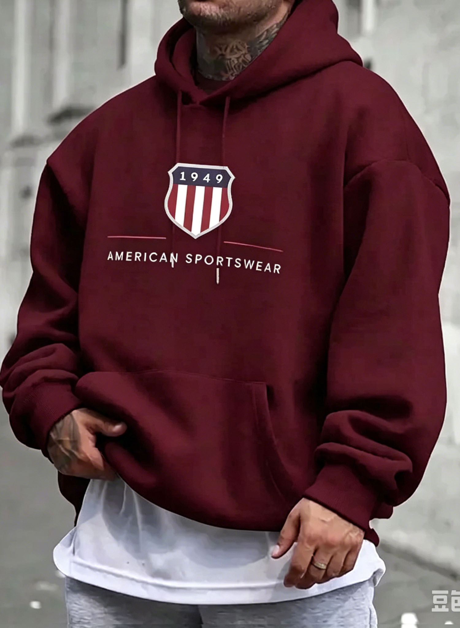 남성 운동복 1949 쉴드 그래픽 후디 캐주얼 긴팔 풀 - Street Fashion Usa 리뷰 및 가격