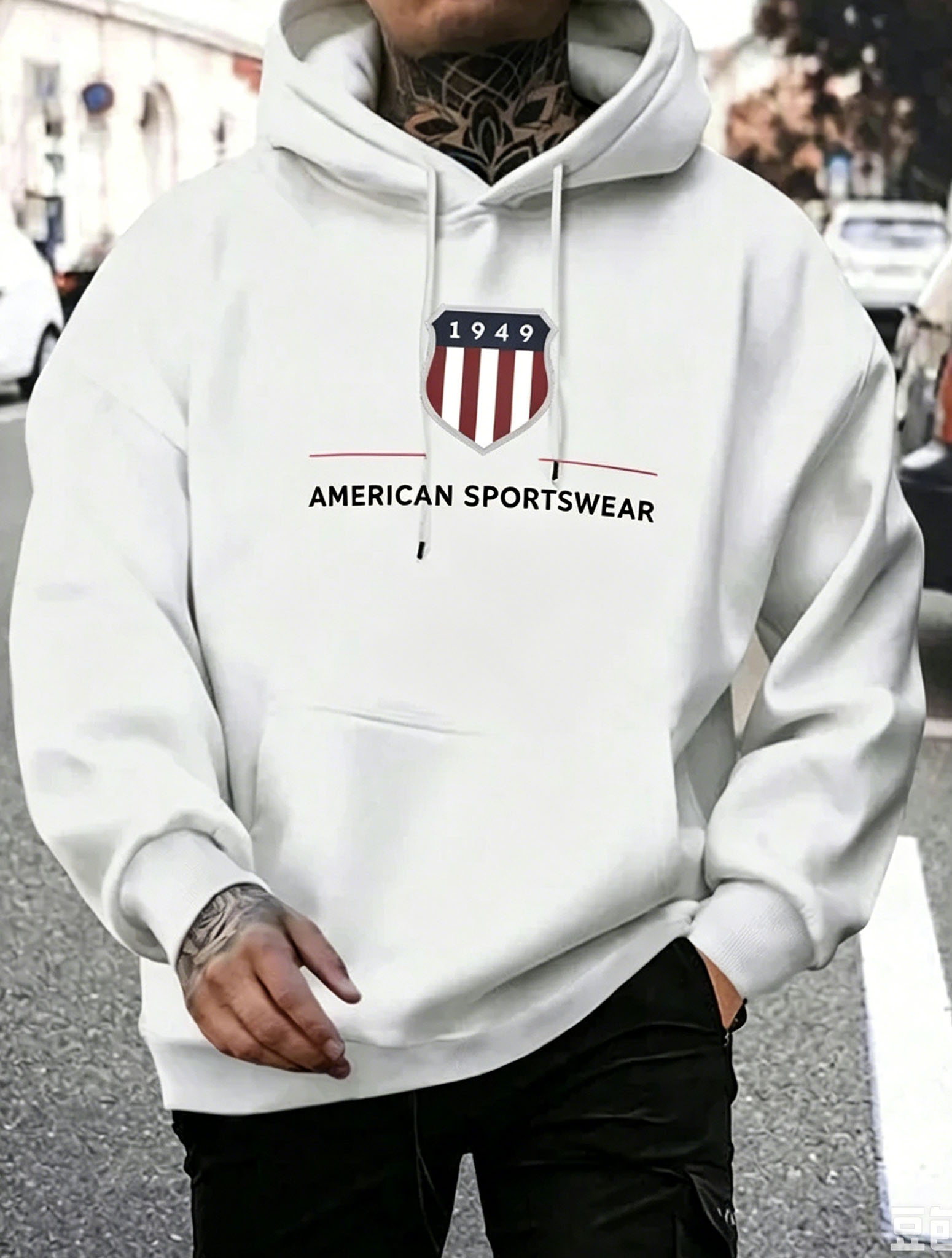 남성 운동복 1949 쉴드 그래픽 후디 캐주얼 긴팔 풀 - Street Fashion Usa 리뷰 및 가격